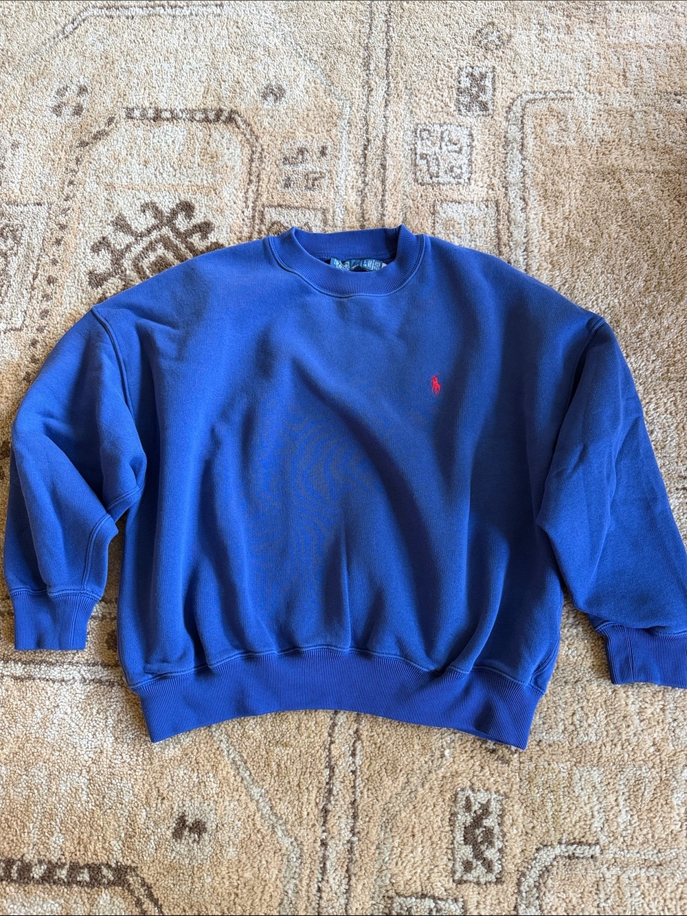 Ralph Lauren Royal Blue Crewneck Sweatshirt with Red Logo